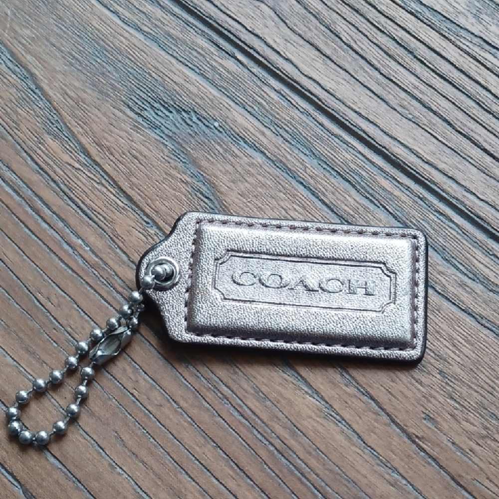 Coach Matallic Gold Color Keychain Tag